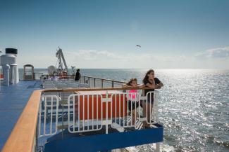 Ferry on deck photo