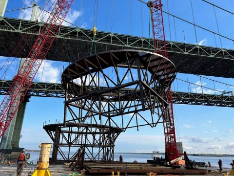 Delaware Memorial Bridge $95mil Ship Collision Prevention System being built