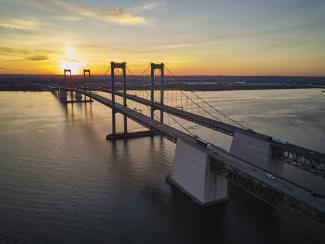 Delaware Memorial Bridge Aerial Scenic Image of the Iconic Bridge